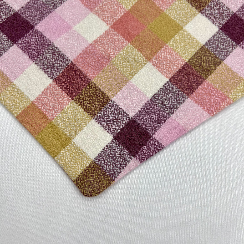 Bandana à boutons-pression | Motif tartan chèvrefeuille