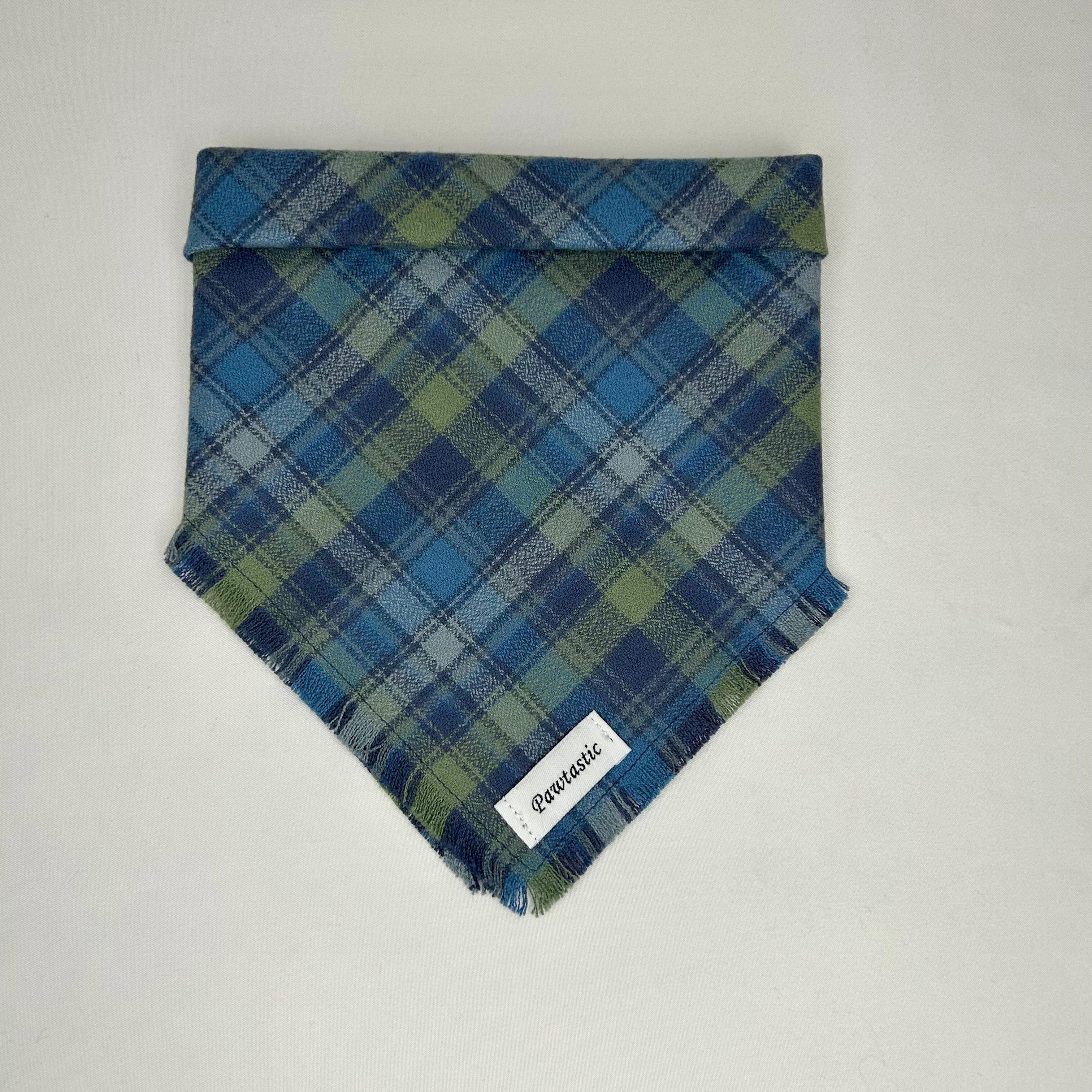 Bandana à boutons-pression Pacific Plaid | Bords effilochés