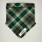 Tartan à feuilles persistantes | Bandana à boutons-pression effiloché