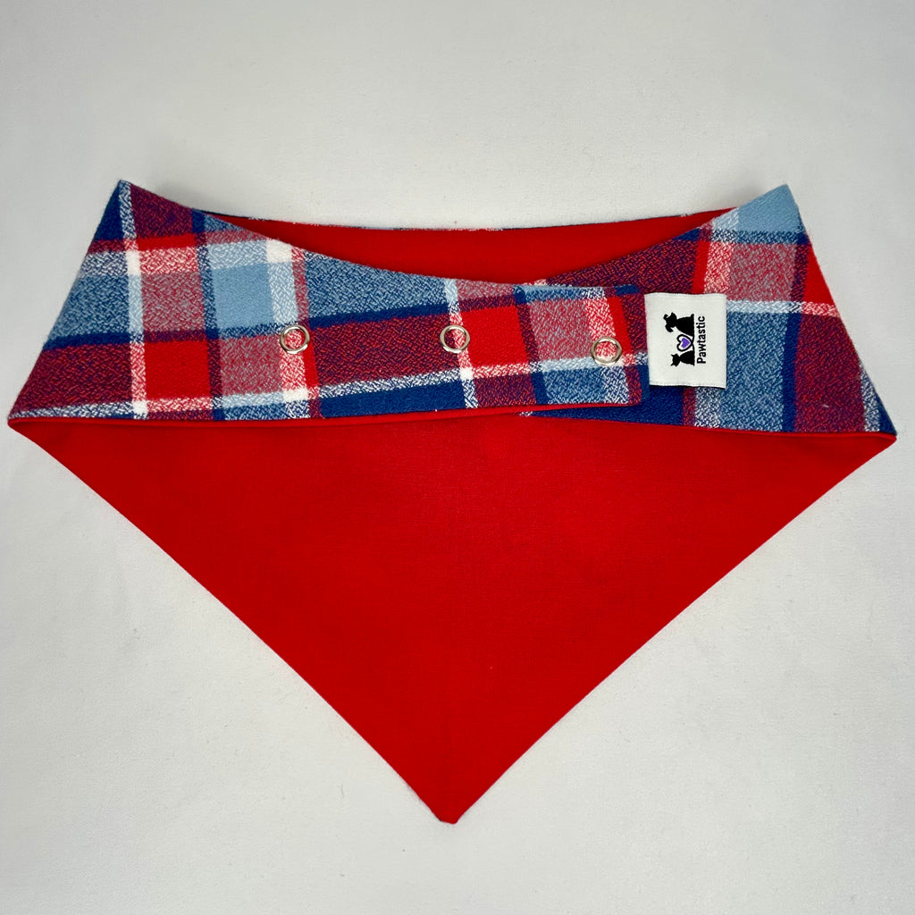 Bandana à boutons-pression | Motif carreaux Blue Bird