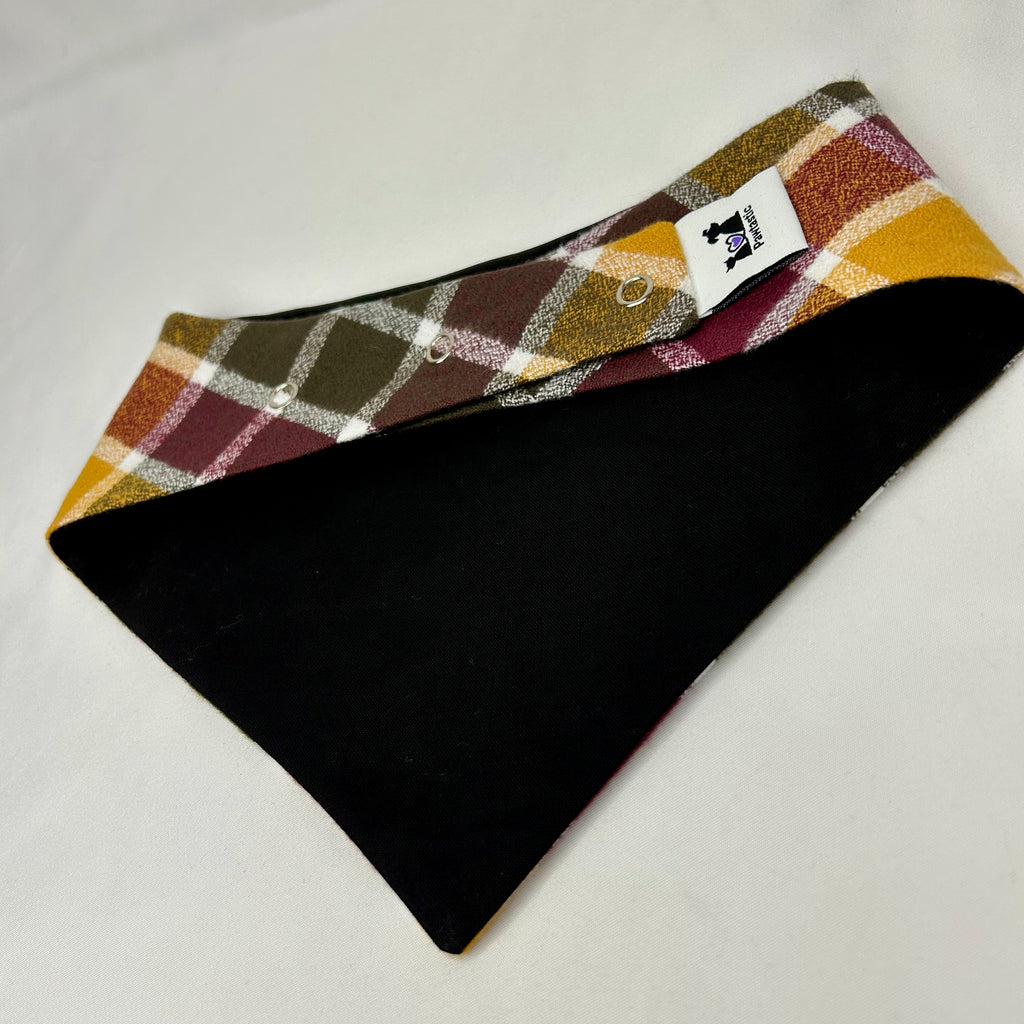 Bandana à pression | Motif écossais cidre