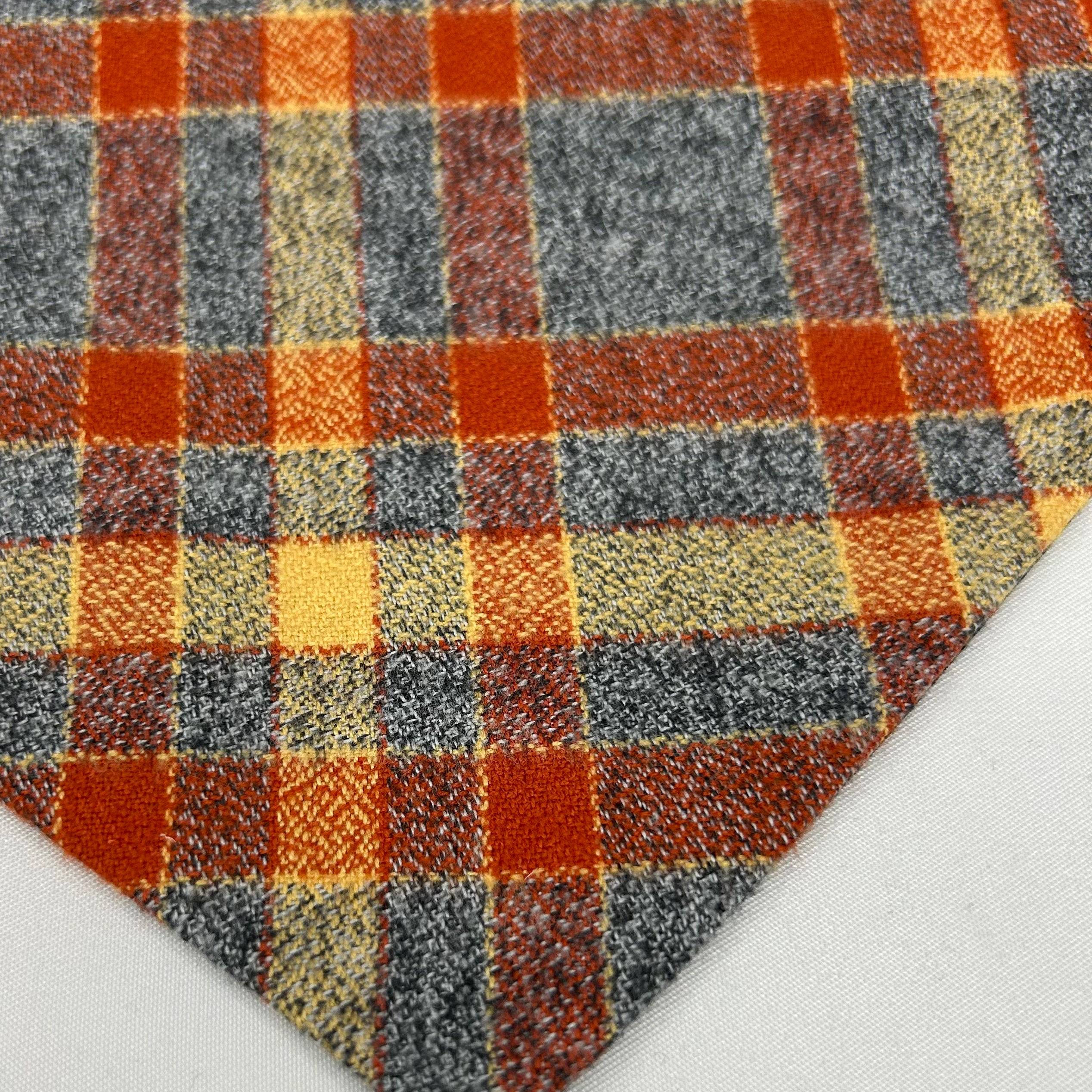 Motif tartan rouille | Bandana à boutons-pression