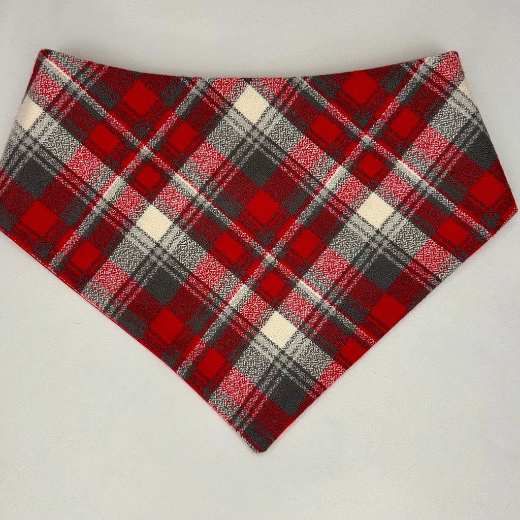 Bandana à boutons-pression | Motif écossais rouge FX