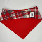 Bandana à boutons-pression | Motif écossais rouge FX