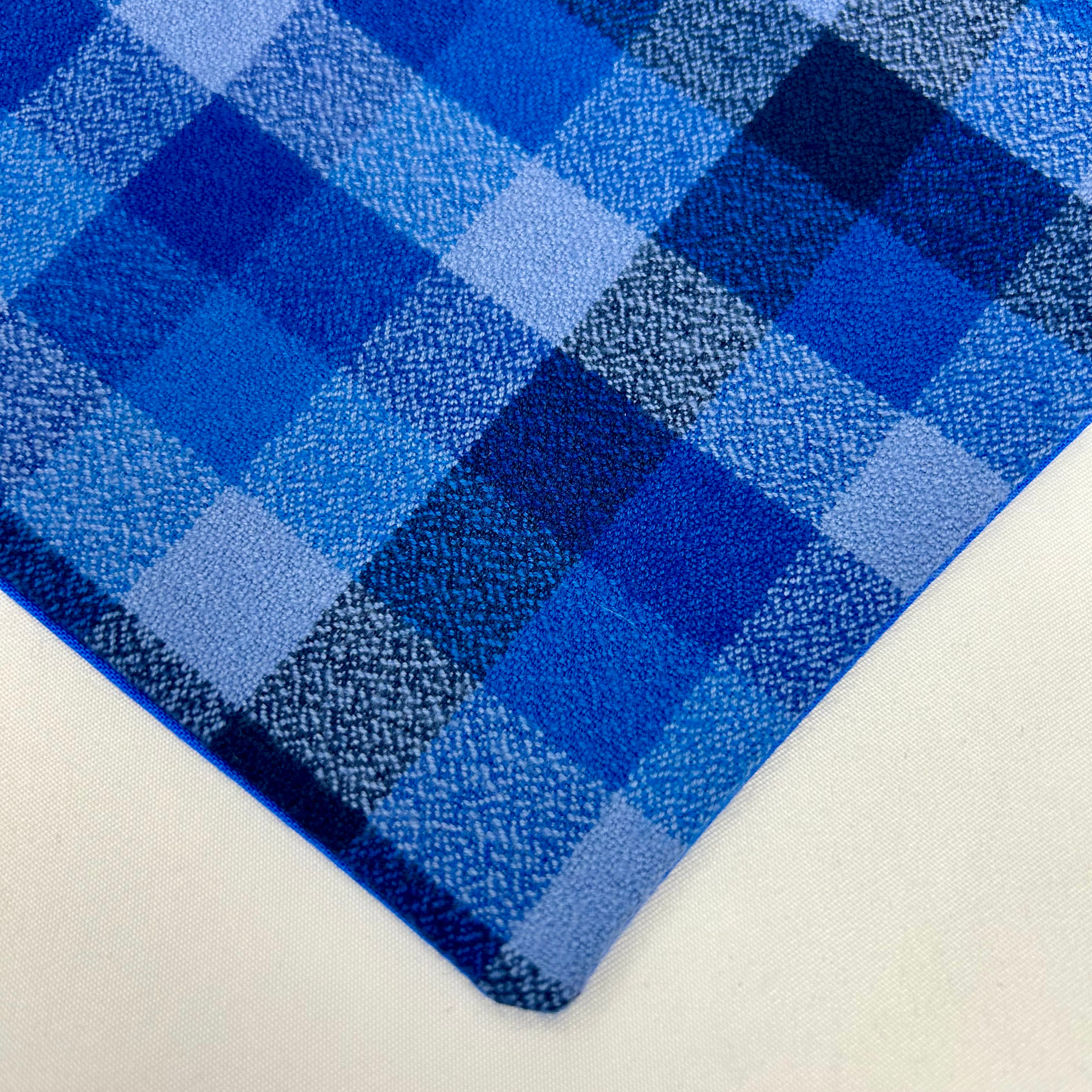 Bandana à clip | Motif écossais bleu roi