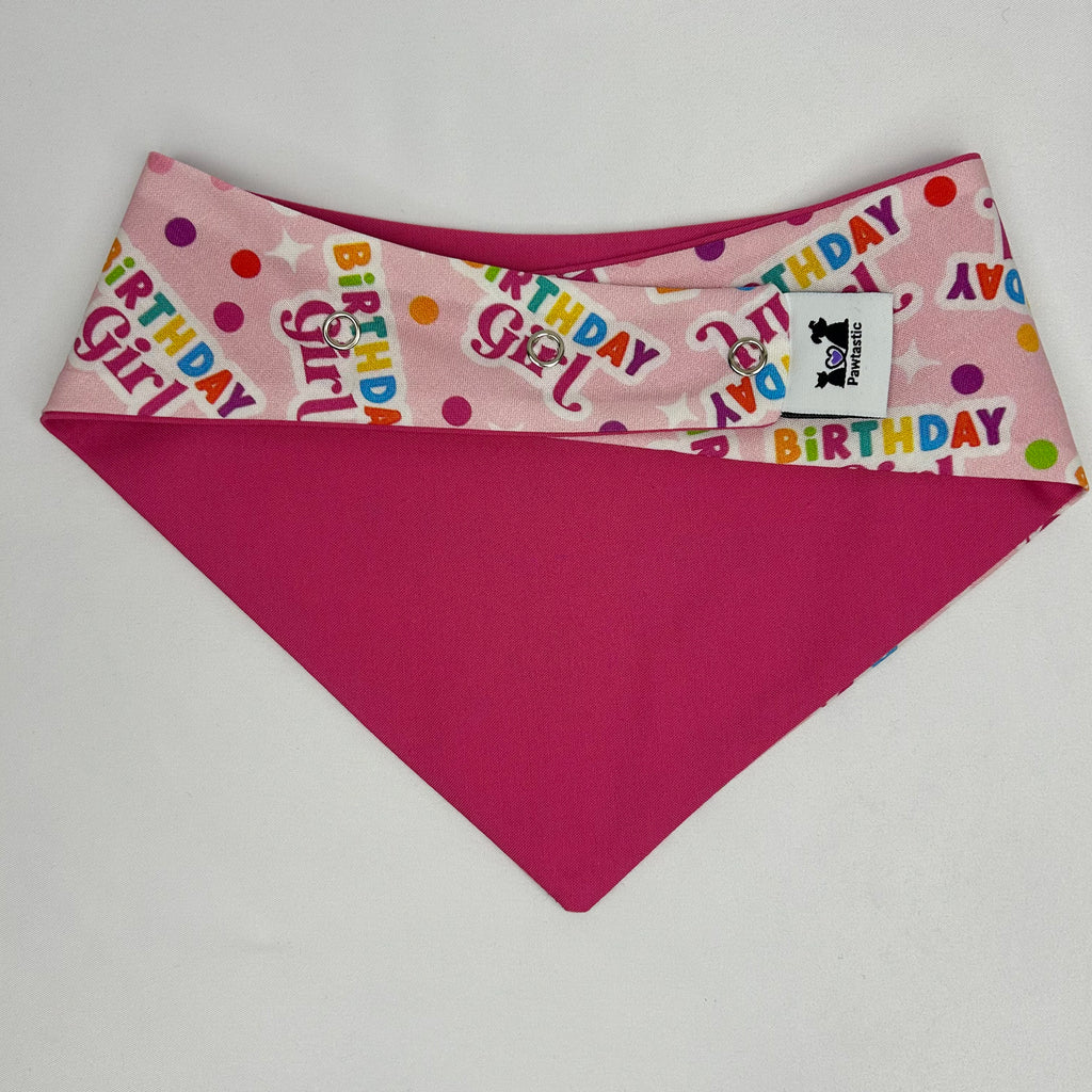 Bandana en coton à boutons-pression « Birthday Girl »