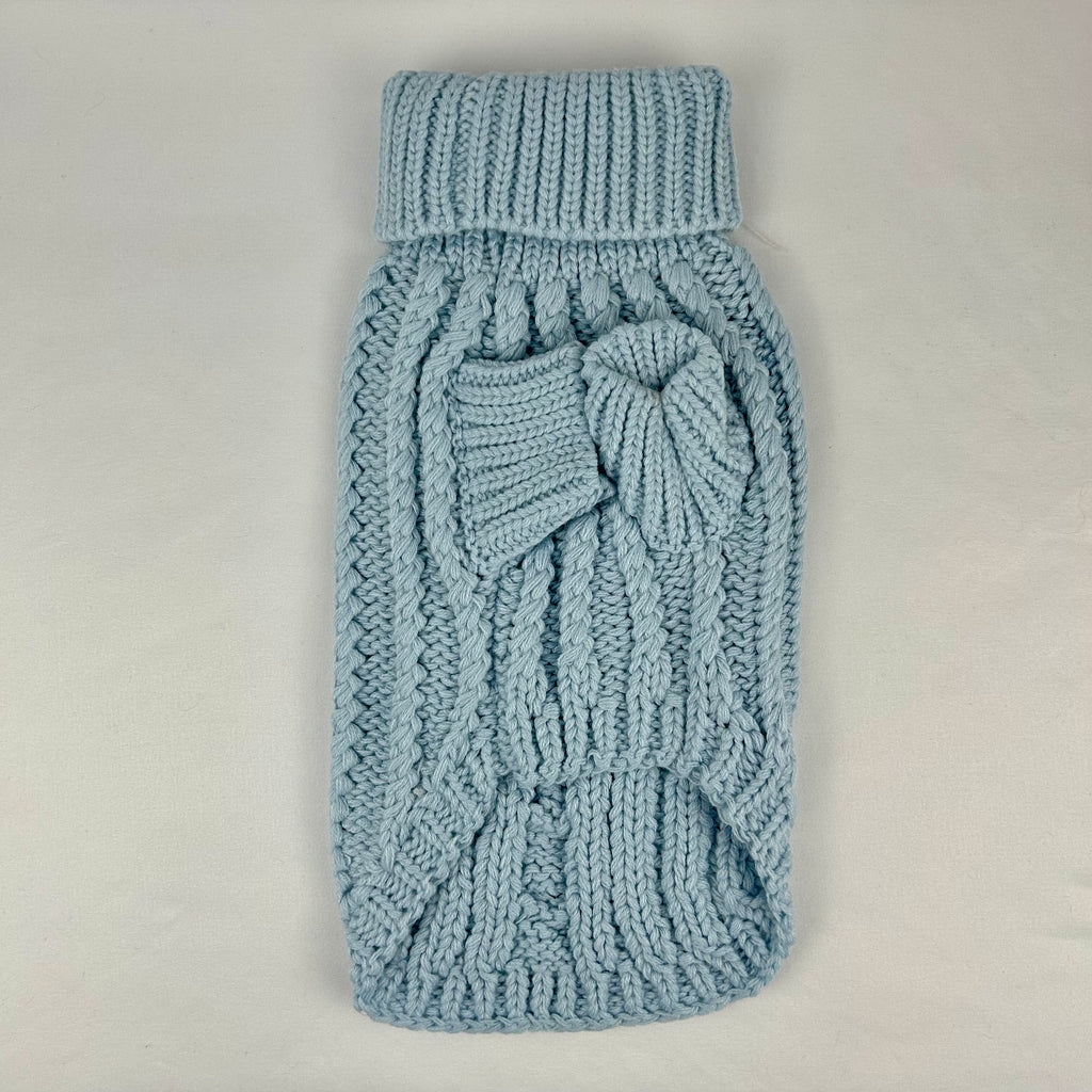 Pull pour chien en tricot torsadé