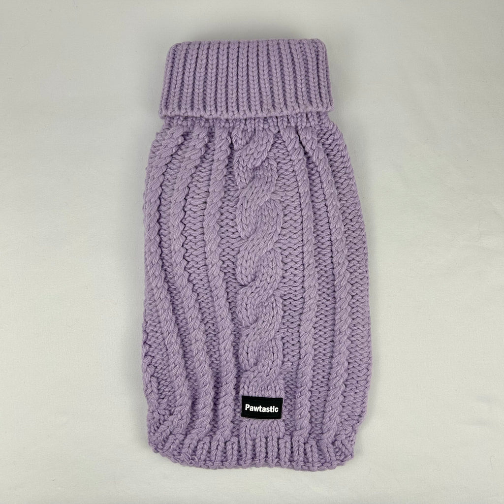 Pull pour chien en tricot torsadé