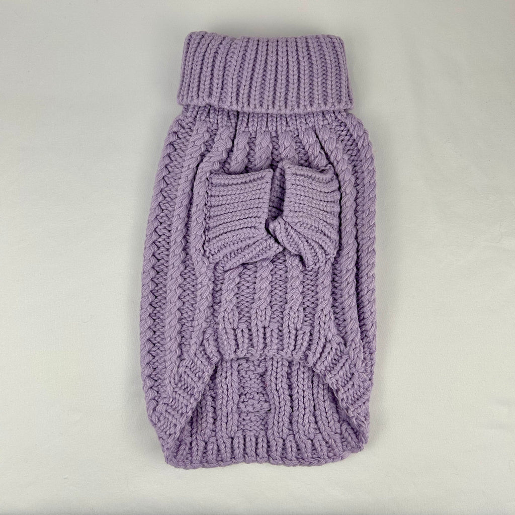 Pull pour chien en tricot torsadé