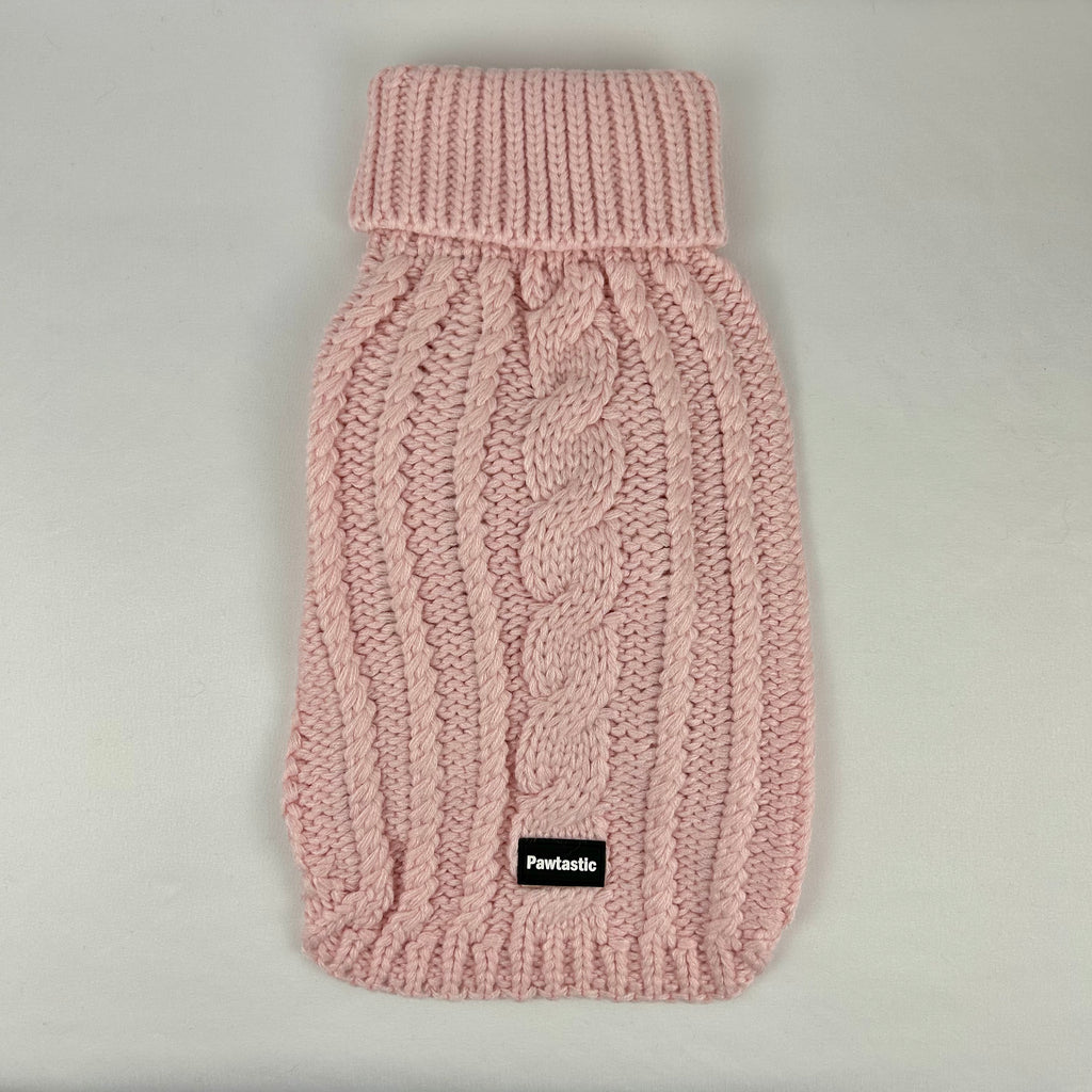 Pull pour chien en tricot torsadé