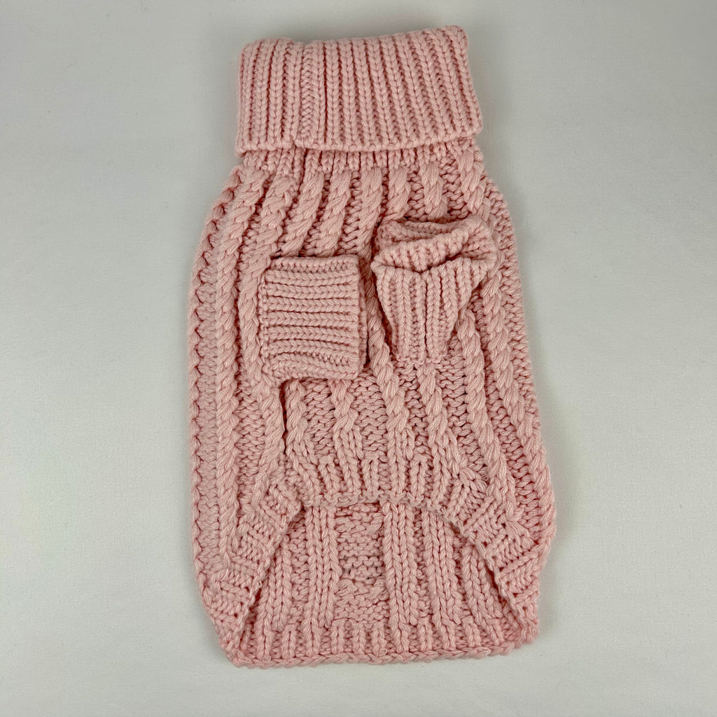 Pull pour chien en tricot torsadé