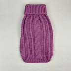 Pull pour chien en tricot torsadé