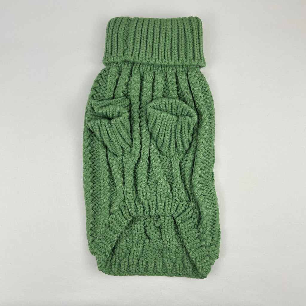 Pull pour chien en tricot torsadé