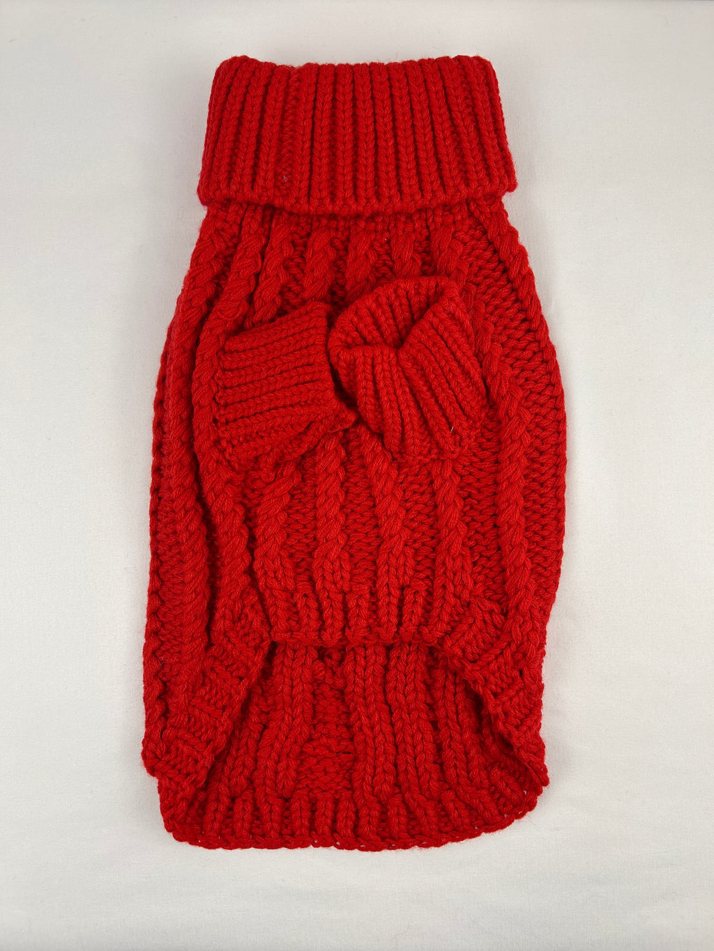 Pull pour chien en tricot torsadé